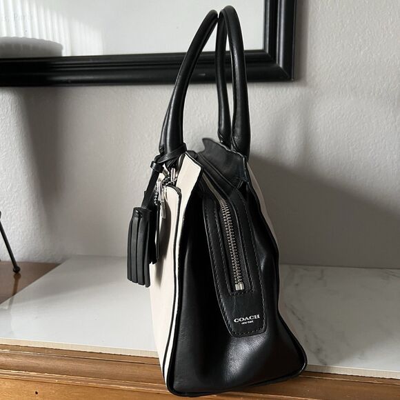 Coach 25805 Legacy Two-tone Chelsea Leather Carryall Mushroom Black - Picture 3 of 11